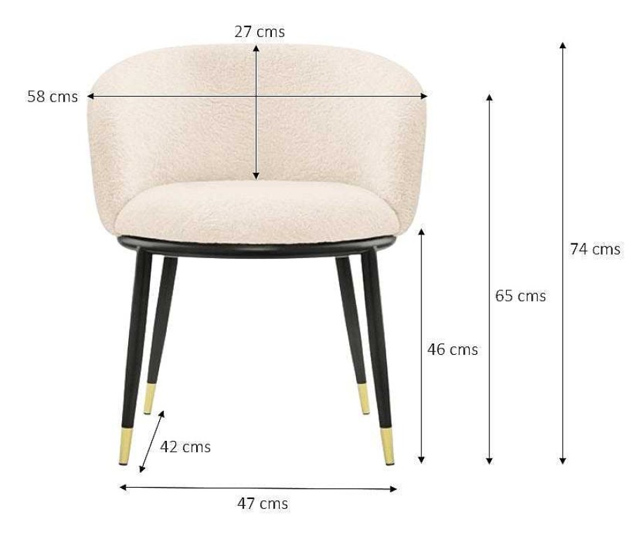 Vintahome Sill N De Comedor Tejido Boucl Marfil Enid Sillas De Comedor