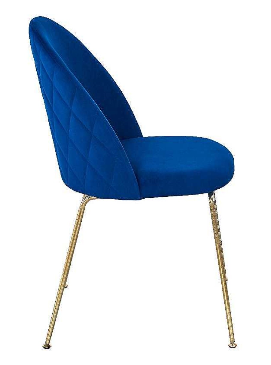 Vintahome Silla Comedor Veza Gold Terciopelo Azul Sillas De Comedor