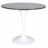 Vintahome Mesa Comedor Tuli Blanca /Negro 80-90-100-110-120 Cm Mesas De Bar Y Restaurante