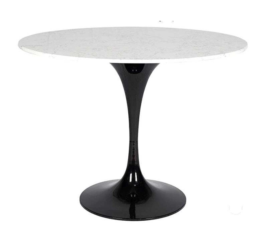 Vintahome Mesa Comedor Tuli Negra Tapa /Negro 80-90-100-110-120 Mesas De Comedor