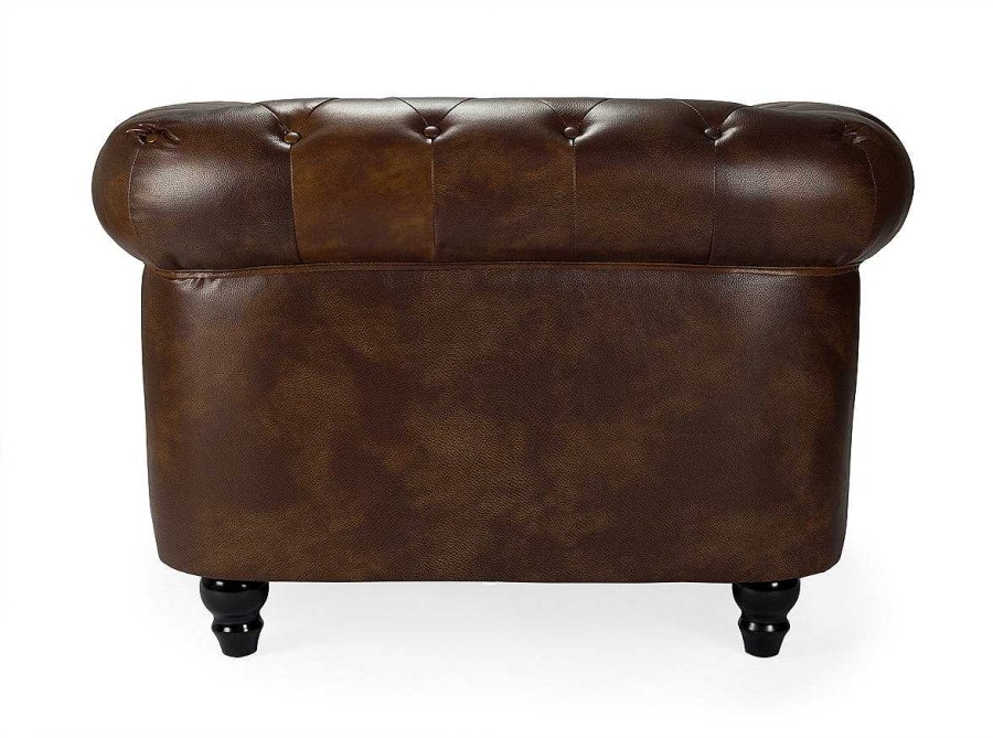 Vintahome Sof Chesterfield Semipiel Marron 1 Plaza Vintahome Sof S Chesterfield