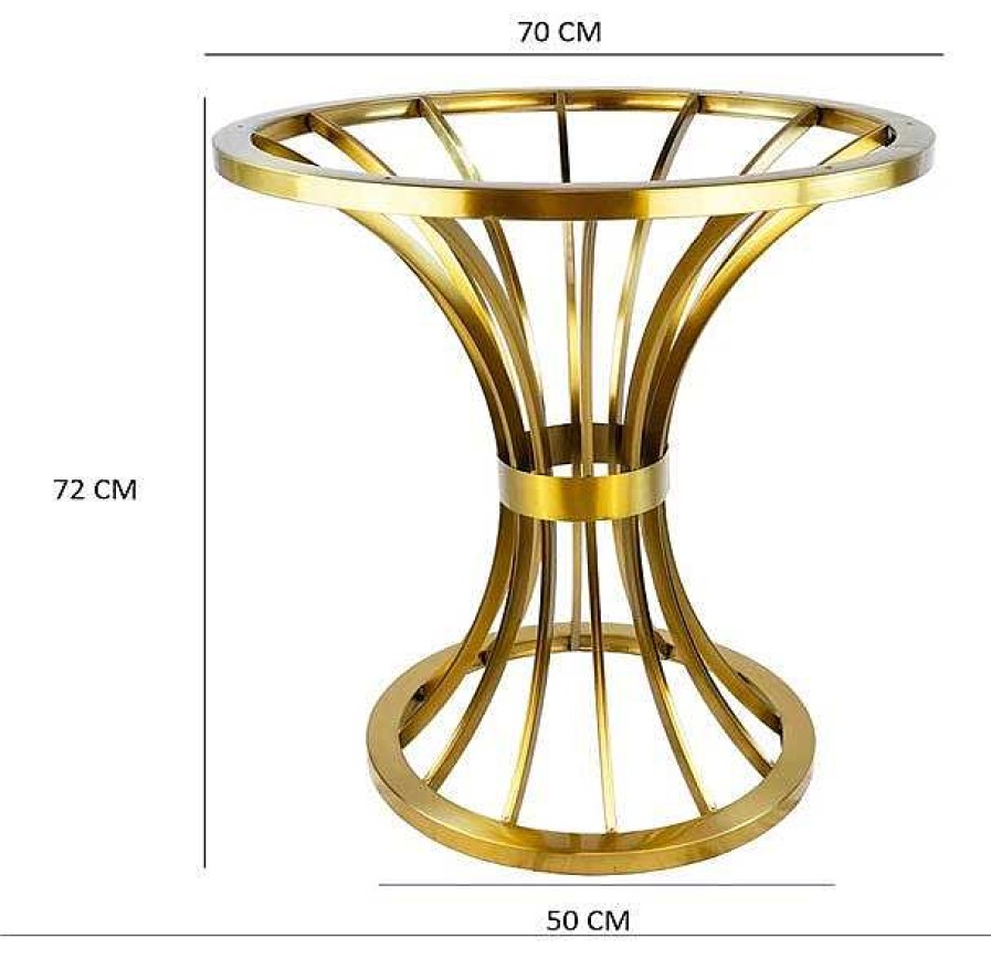 Vintahome Base De Mesa De Acero Inox Dorado Mirlo Bases Y Tableros De Mesa