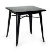 Vintahome Mesa Comedor Industrial Tolux Acero Negro 70X70Cm Mesas Vintage