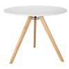 Vintahome Mesa Comedor Redonda Madera Lacado 90 Cm Kassia Blanco Mesas De Comedor