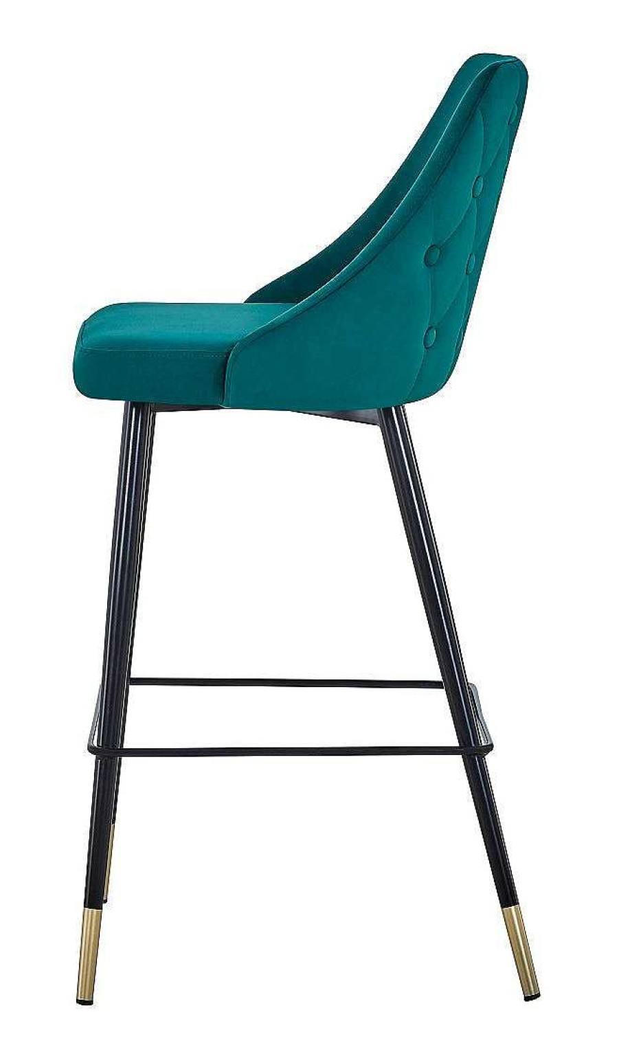 Vintahome Taburete De Bar Richmond Terciopelo Verde H75 Cms Taburetes De Terciopelo