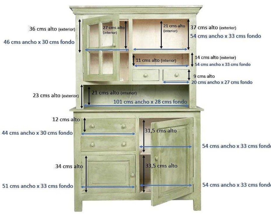 Vintahome Alacena Vintage De Madera Verde London Armarios Vintage