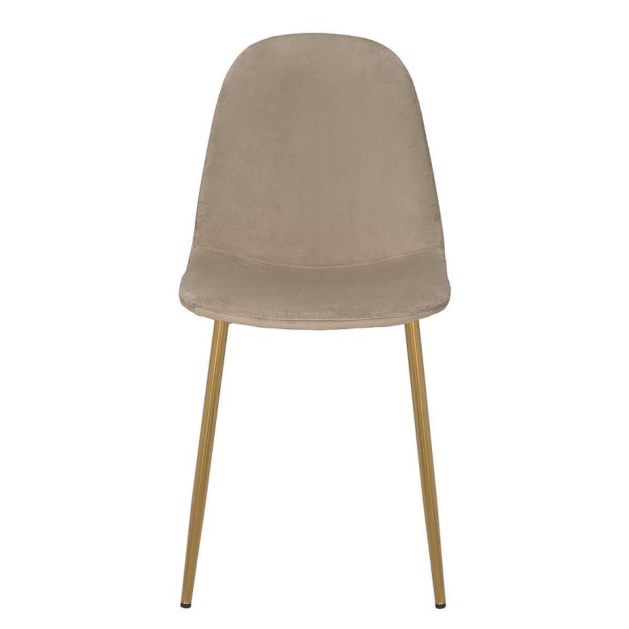 Vintahome Silla De Comedor Metal Oro Terciopelo Beige Manila Sillas De Comedor