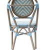 Vintahome Silla Parisina Bistr Azul Y Beige Paris Sillas De Exterior