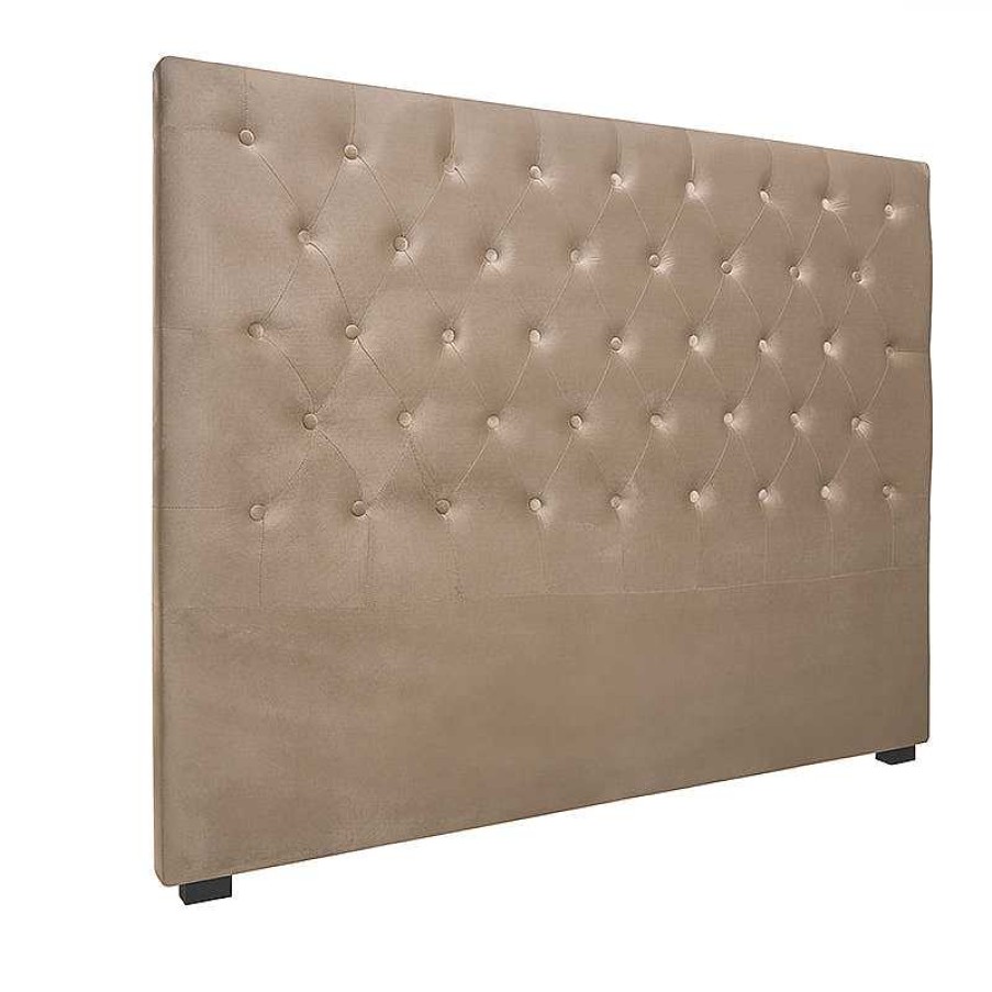 Vintahome Cabecero Capiton Terciopelo Beige 160 Cherry Cabeceros Cama