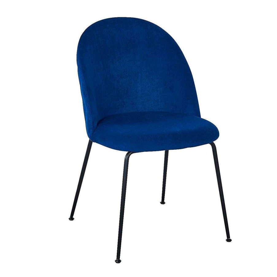 Vintahome Silla Comedor Veza Negro Terciopelo Azul Sillas De Comedor