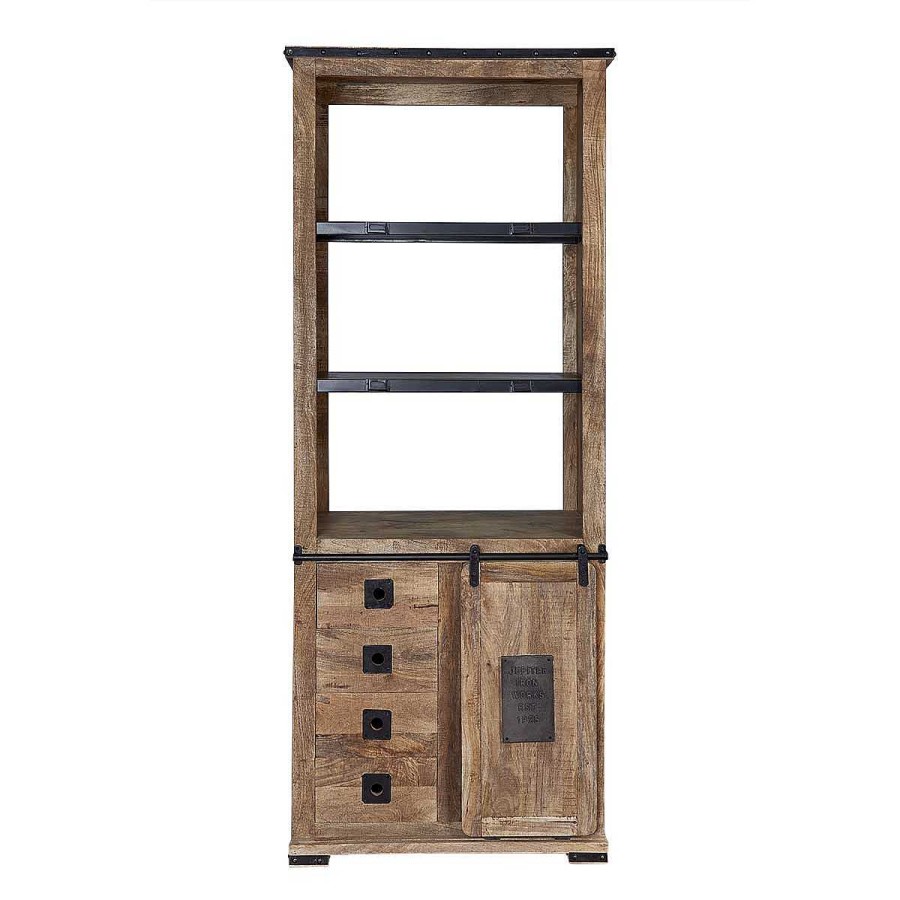 Vintahome Estanter A Industrial Madera Mango Puerta Y 3 Cajones California Estanterias