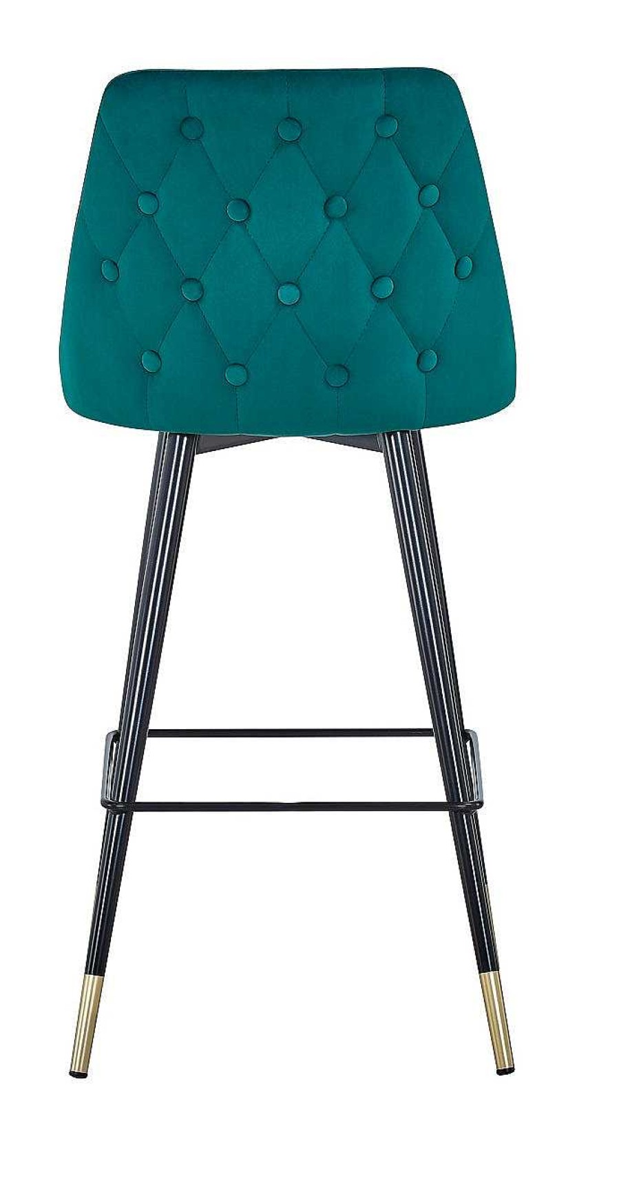 Vintahome Taburete De Bar Richmond Terciopelo Verde H75 Cms Taburetes De Terciopelo