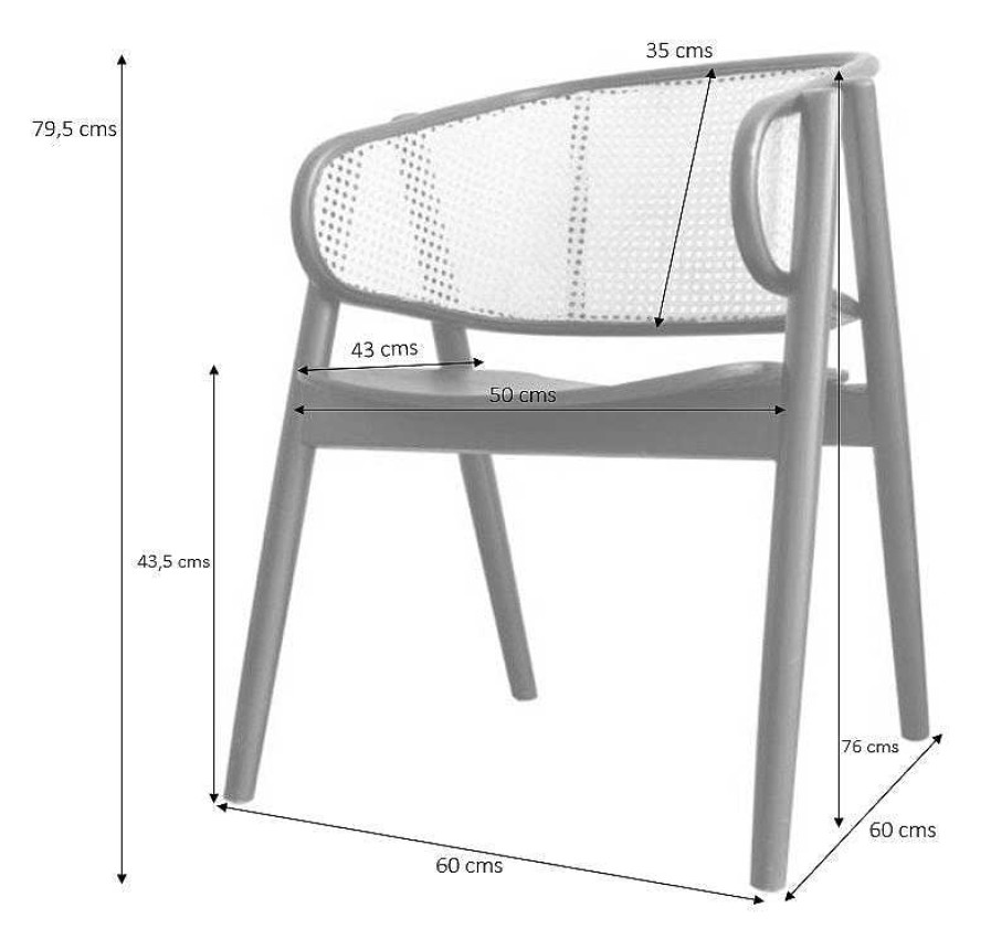 Vintahome Silla Comedor N Rdica Madera Y Rat N Greta Nogal Sillas De Comedor