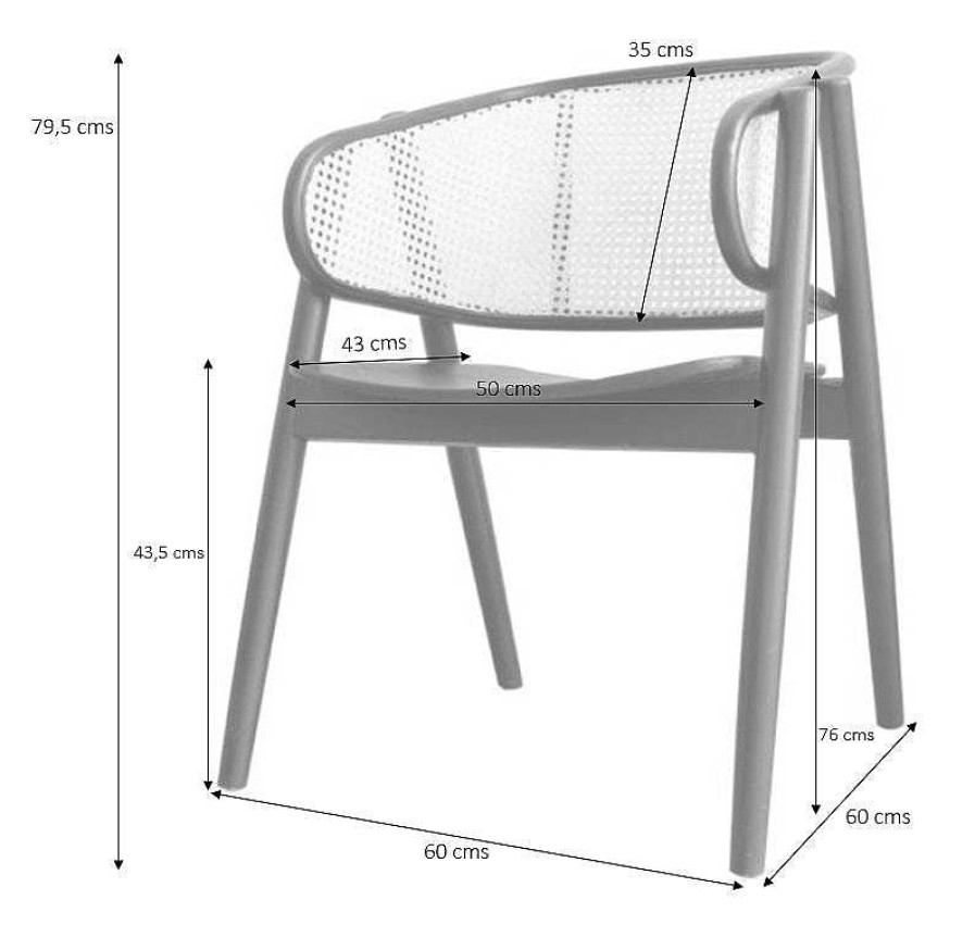 Vintahome Silla Comedor N Rdica Madera Y Rat N Greta Negra Sillas De Comedor