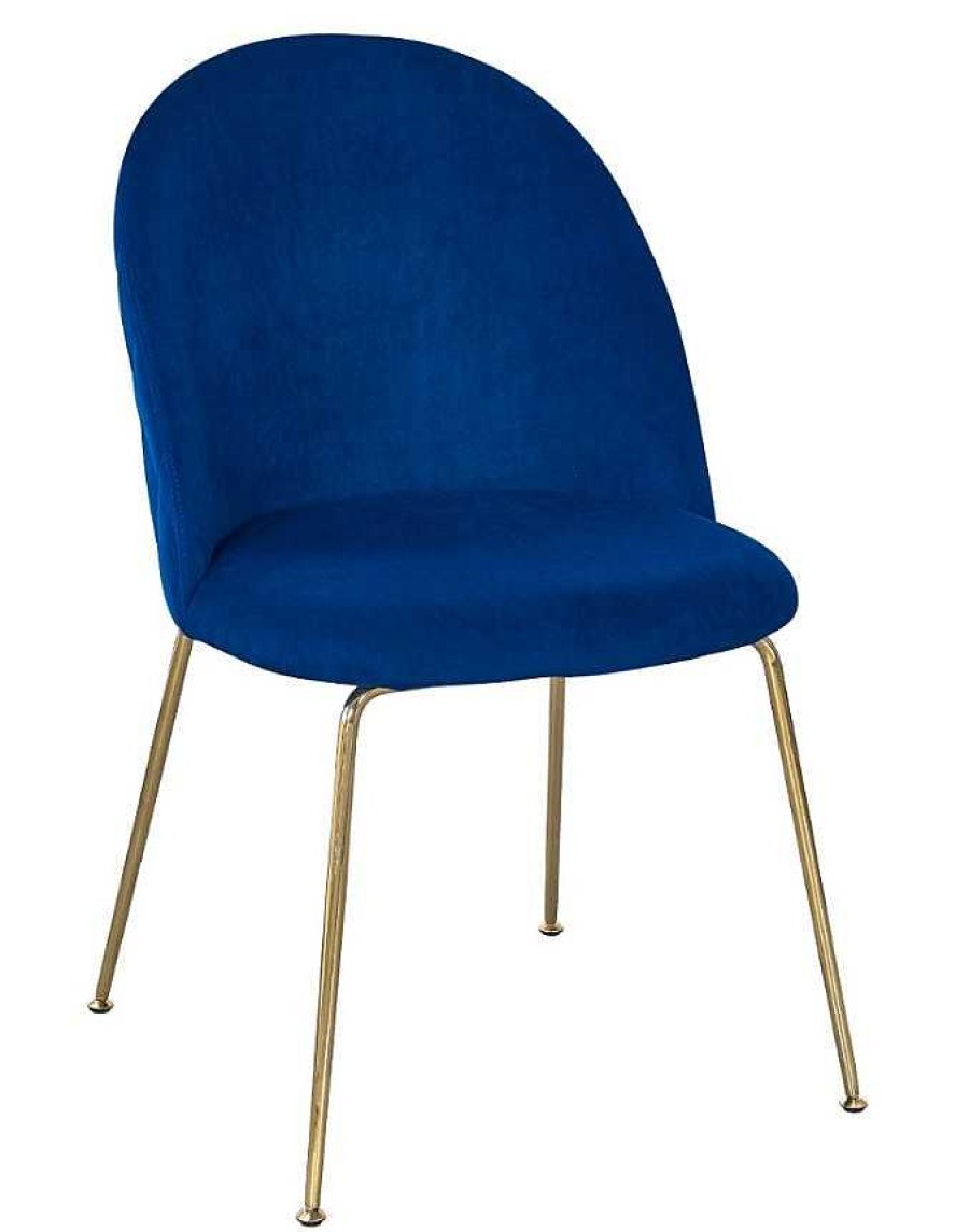 Vintahome Silla Comedor Veza Gold Terciopelo Azul Sillas De Comedor