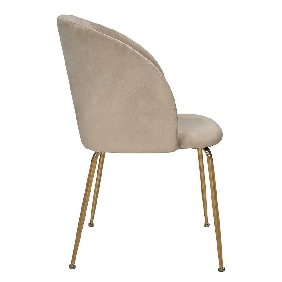 Vintahome Silla De Comedor Reposabrazos Metal Oro Terciopelo Beige Nela Sillas De Comedor