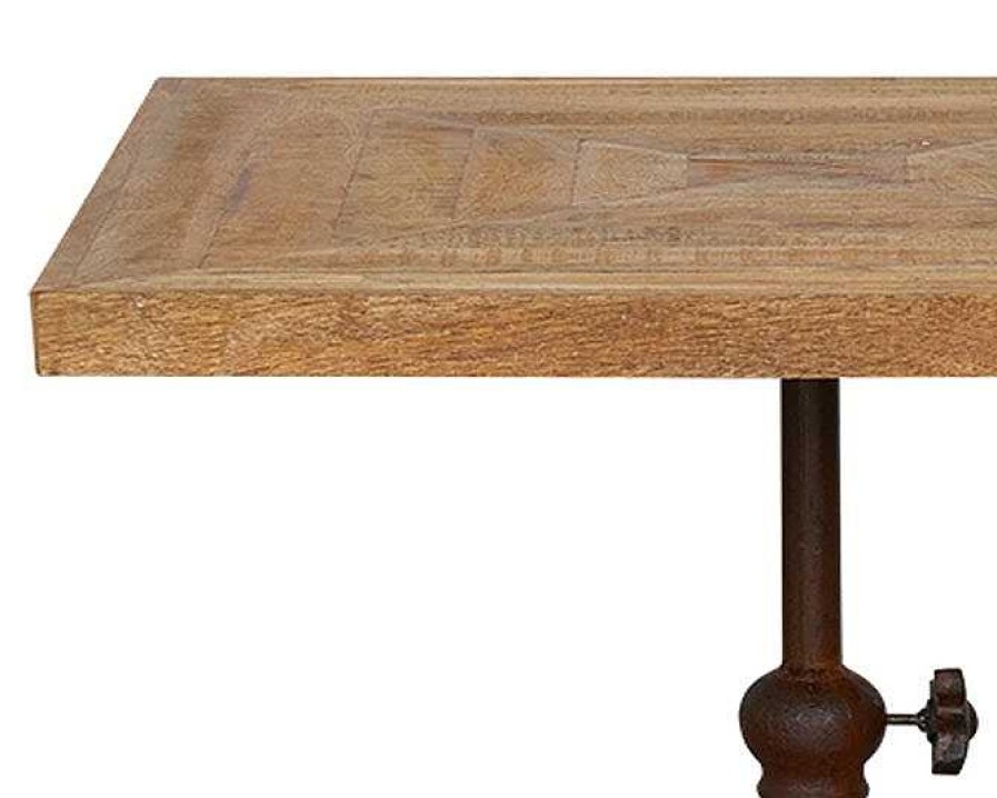 Vintahome Mesa De Comedor Industrial Abril 1 Madera Natural 70X70 Cm Mesas Vintage