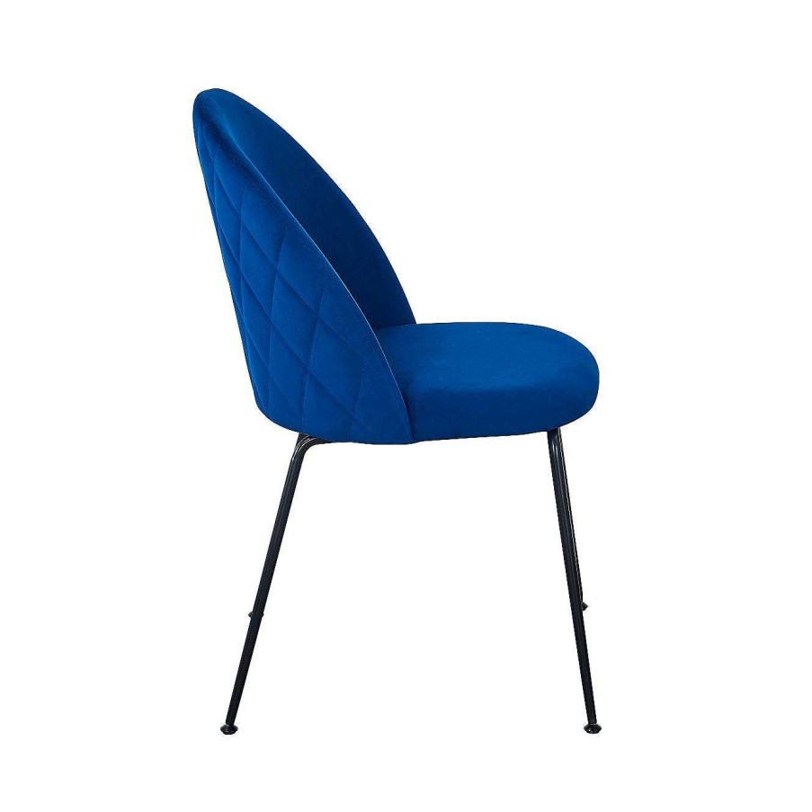 Vintahome Silla Comedor Veza Negro Terciopelo Azul Sillas De Comedor