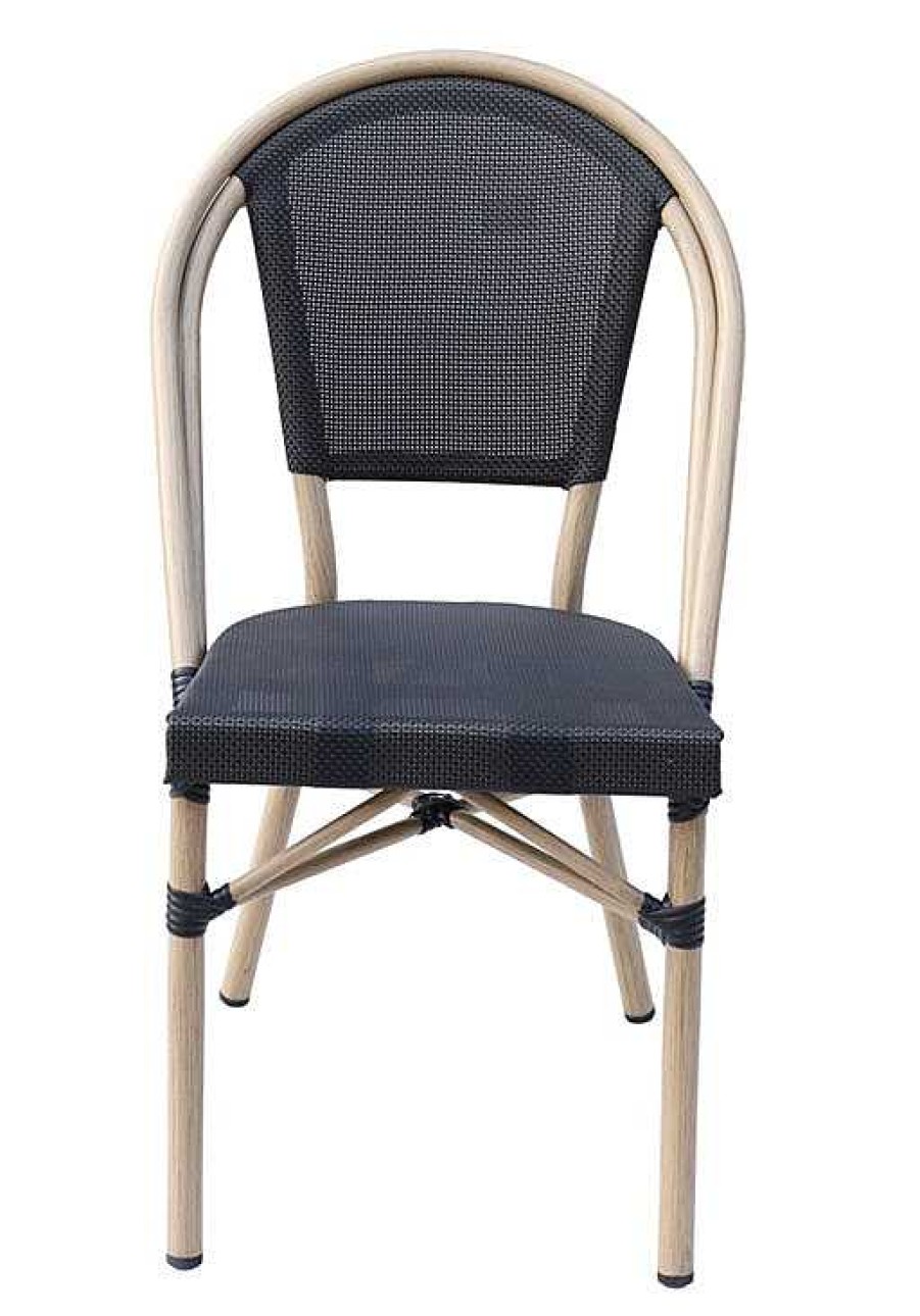 Vintahome Silla Parisina Textiline Palma Negro Sillas De Exterior