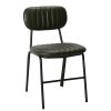 Vintahome Silla De Comedor Vintage Acero Negro Y Semipiel Verde Jerald Sillas De Comedor