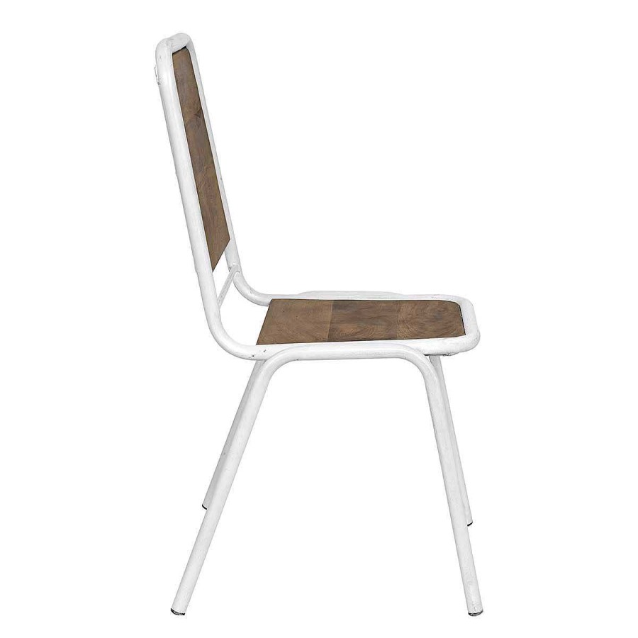 Vintahome Silla De Comedor Vintage Acero Blanco Madera Val Sillas De Comedor