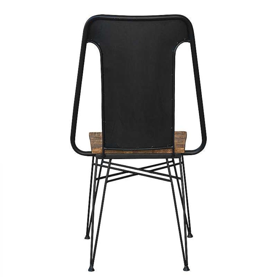 Vintahome Silla De Comedor Vintage Acero Negro Y Madera Antoine Sillas De Comedor