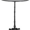 Vintahome Mesa De Bar Base Hosteler A Alta 4 Y Tapa M Rmol Redondo 60Cms - Negro Mesas De Bar Y Restaurante