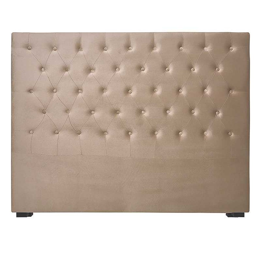 Vintahome Cabecero Capiton Terciopelo Beige 160 Cherry Cabeceros Cama