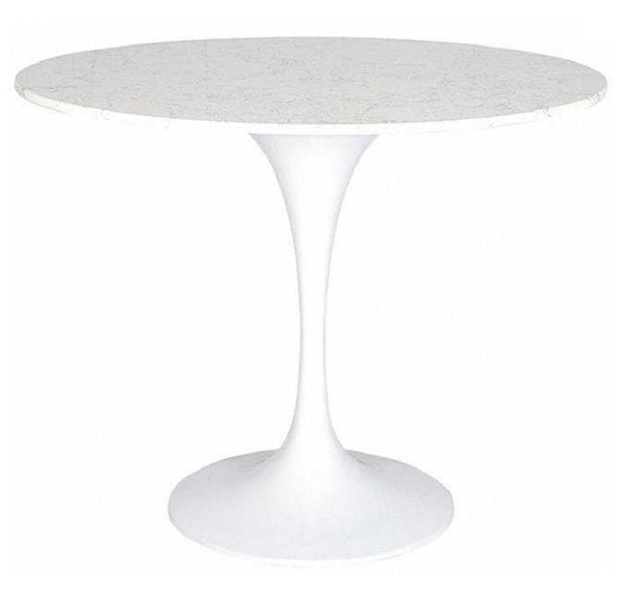 Vintahome Mesa Comedor Tuli Blanca /Negro 80-90-100-110-120 Cm Mesas De Bar Y Restaurante