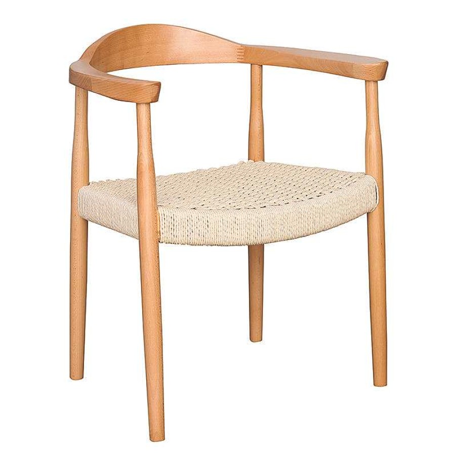 Vintahome Silla De Comedor De Madera Reposabrazos Nevu Natural Sillas De Comedor